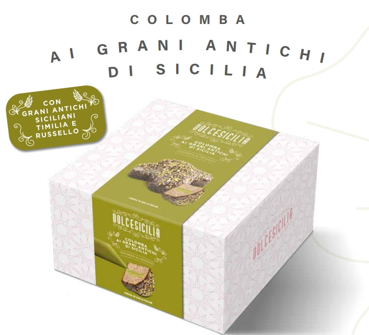Colomba pasquale ai Grani Antichi Siciliani con crema pistacchio in sac à poche 1000gr Dais