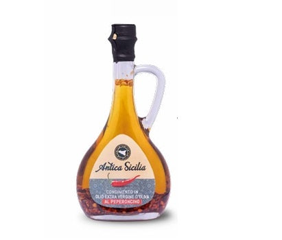 Olio e.v.o. al peperoncino 10cl bottiglia con manico Antica Sicilia