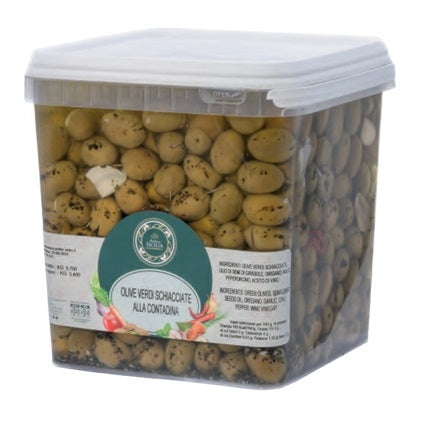 Olive verdi schiacciate alla contadina 3,5kg Antica Sicilia