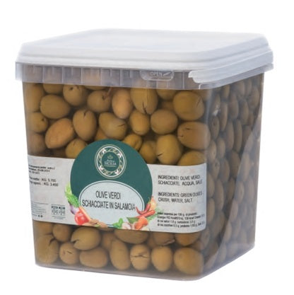 Olive verdi schiacciate in salamoia 3,5kg Antica Sicilia