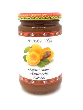 Confettura extra di albicocche biologica con zucchero di canna 370gr Fattoria Sicilsole