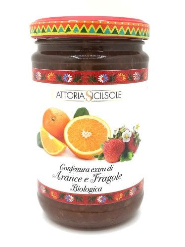 *Confettura extra di arance e fragole biologica con zucchero di canna 370g Fattoria Sicilsole