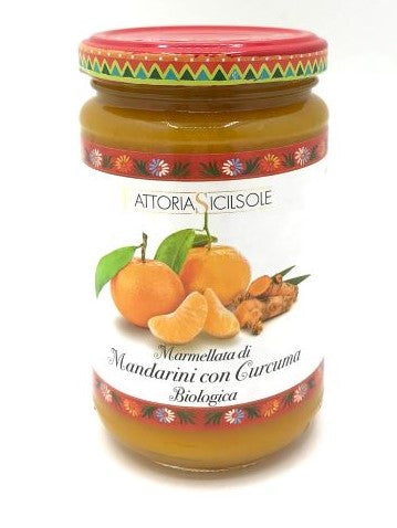 *Marmellata di mandarini con curcuma biologica con zucchero di canna 370gr Fattoria Sicilsole