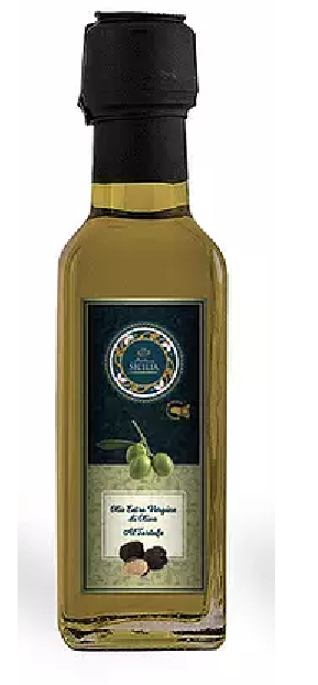 *Olio e.v.o. al tartufo 10cl in bottiglia rettangolare Antica Sicilia
