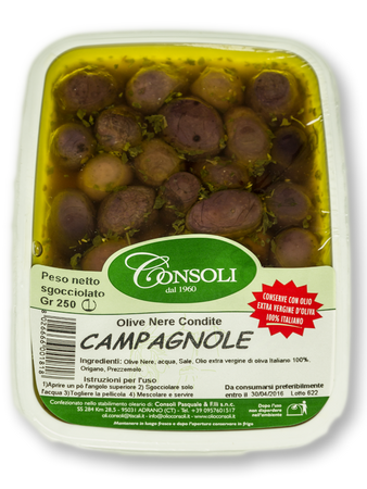 Olive nere "Campagnole" 250gr Consoli - Prodotti & Sapori di Sicilia ~ I migliori prodotti tipici sicilianiPRODOTTI TIPICI SICILIANI