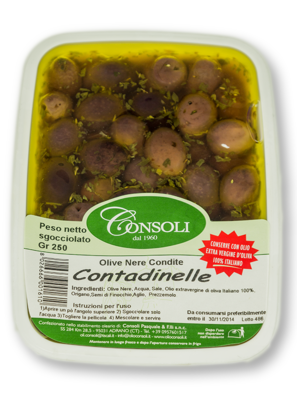 Olive nere "Contadinelle" 250gr Consoli