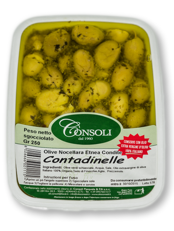 Olive verdi schiacciate "Contadinelle" 200gr Consoli