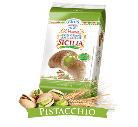Cornetti ai Grani Antichi farciti alla CREMA DI PISTACCHIO da 250gr Dais