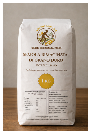 Semola Rimacinata di grano duro varietà "Sicilia" confezione da 1 kg