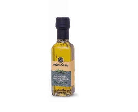 Olio e.v.o. al rosmarino 10cl bottiglia rettangolare Antica Sicilia