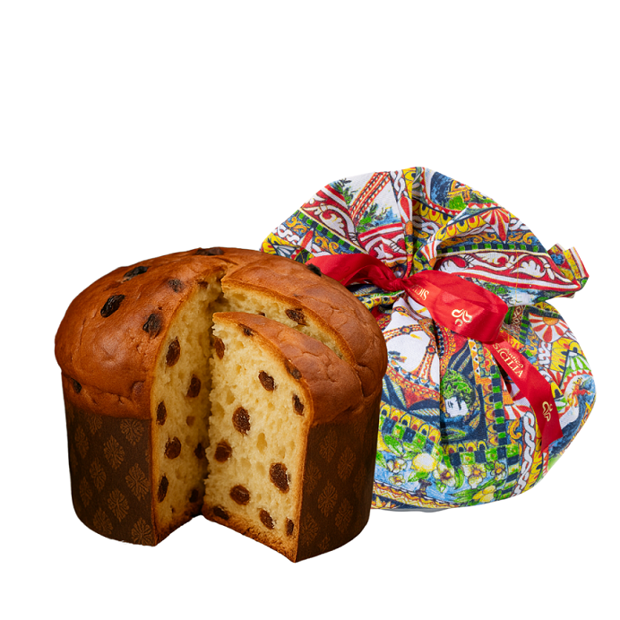 Panettone Artigianale Tradizionale 1000gr in stoffa Antica Sicilia