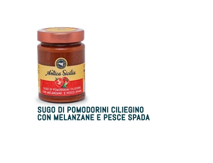 Salsa di pomodorini ciliegino pesce spada e melanzane 280gr Antica Sicilia