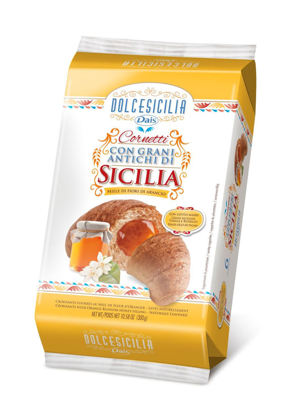 Cornetti ai Grani Antichi farciti al MIELE DI ARANCIO da 300gr Dais