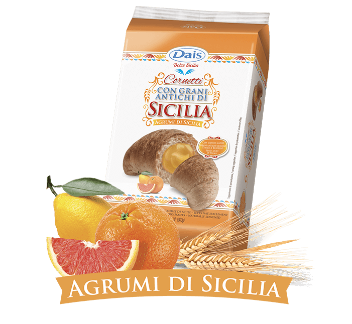 Cornetti ai Grani Antichi farciti agli AGRUMI DI SICILIA da 300gr Dais