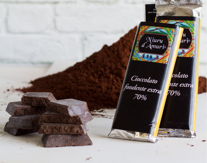 Barretta di Cioccolato 70% Fondente di Modica 80gr Niuru D'Amuri
