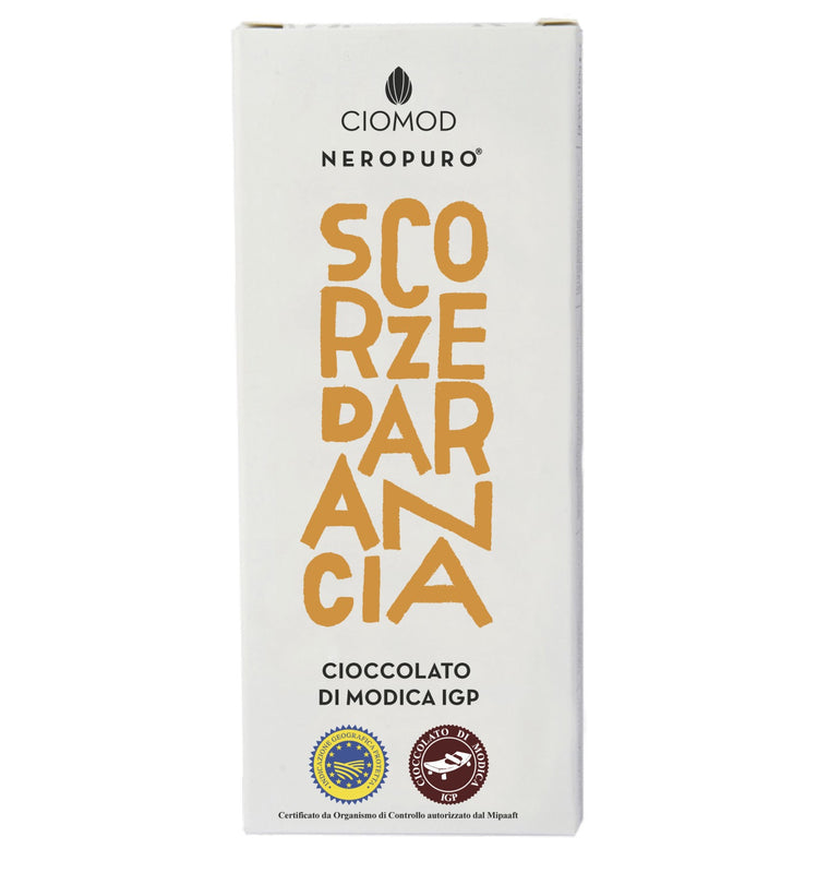 Cioccolato di Modica Alle scorze d'arancia 100gr Ciomod