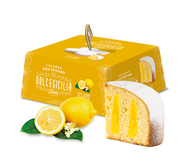 Colomba pasquale Sole Siciliano farcita con crema al limone 750gr Dais - Prodotti & Sapori di Sicilia ~ I migliori prodotti tipici siciliani