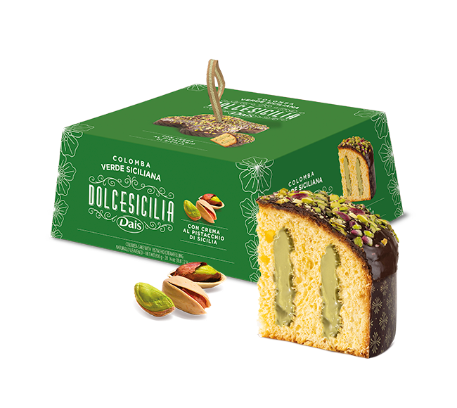 Colomba pasquale Verde Siciliana farcita e ricoperta al Pistacchio 900g Dais