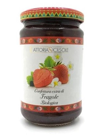 Confettura di fragole biologica con zucchero di canna 370gr Fattoria Sicilsole