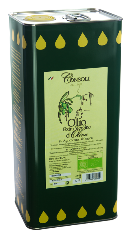 Olio Extra Vergine di Oliva da Agricoltura Biologica in latta da 3lt Consoli