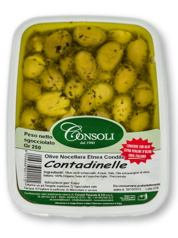 Olive verdi schiacciate "Contadinelle" 200gr Consoli