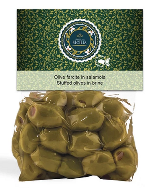 *Olive farcite in salamoia 350gr con cavallotto Antica Sicilia