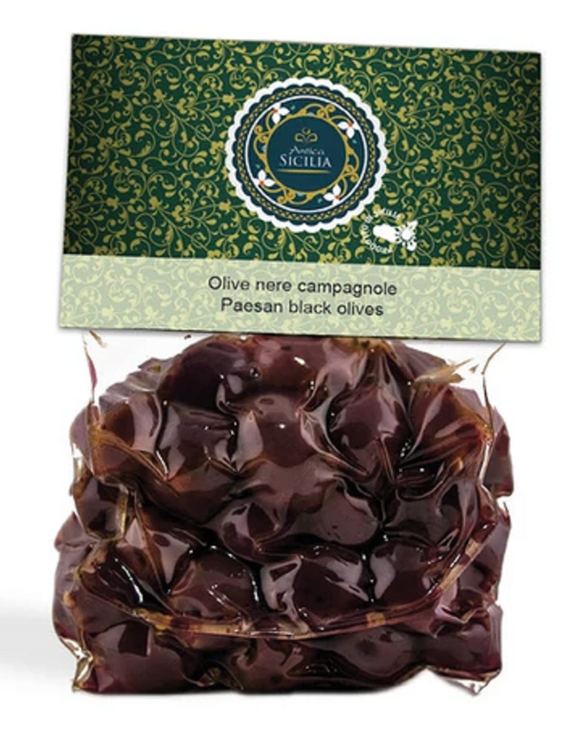 *Olive nere campagnole 350gr con cavallotto Antica Sicilia