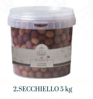 Olive nere intere in salamoia 5000gr Antica Sicilia