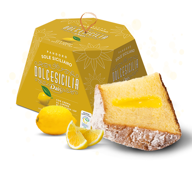 Pandoro "SOLE SICILIANO" farcito al limone 750gr Dais