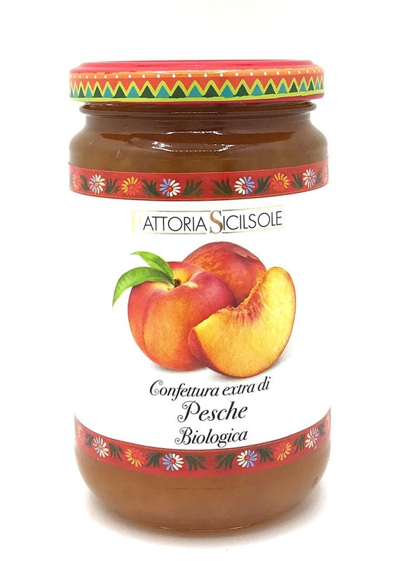 Confettura di pesche biologica con zucchero di canna 370gr Fattoria Sicilsole