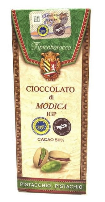 Cioccolato di Modica IGP cacao al 50% barretta al Pistacchio 100gr Prodotti Tipici Iblei - Prodotti & Sapori di Sicilia ~ I migliori prodotti tipici sicilianiPRODOTTI TIPICI SICILIANI