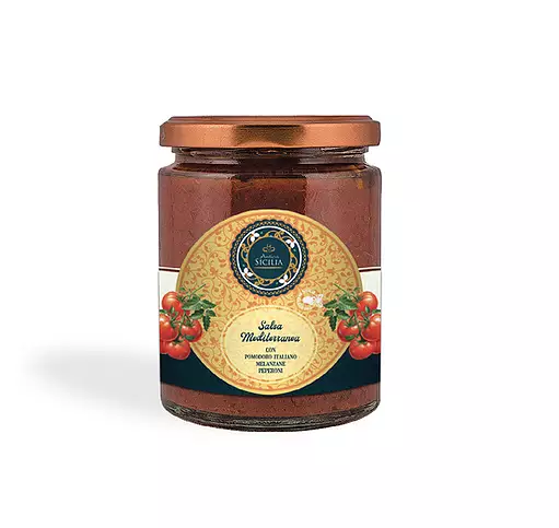 Salsa Mediterranea con melanzane e peperoni 280gr Antica Sicilia